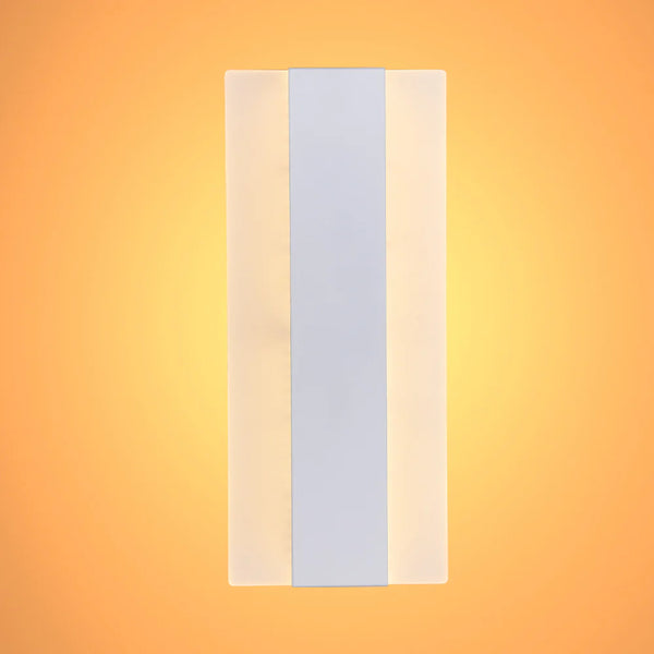 LED White Metal Acrylic Wall Light 12W Warm White 3000K 1