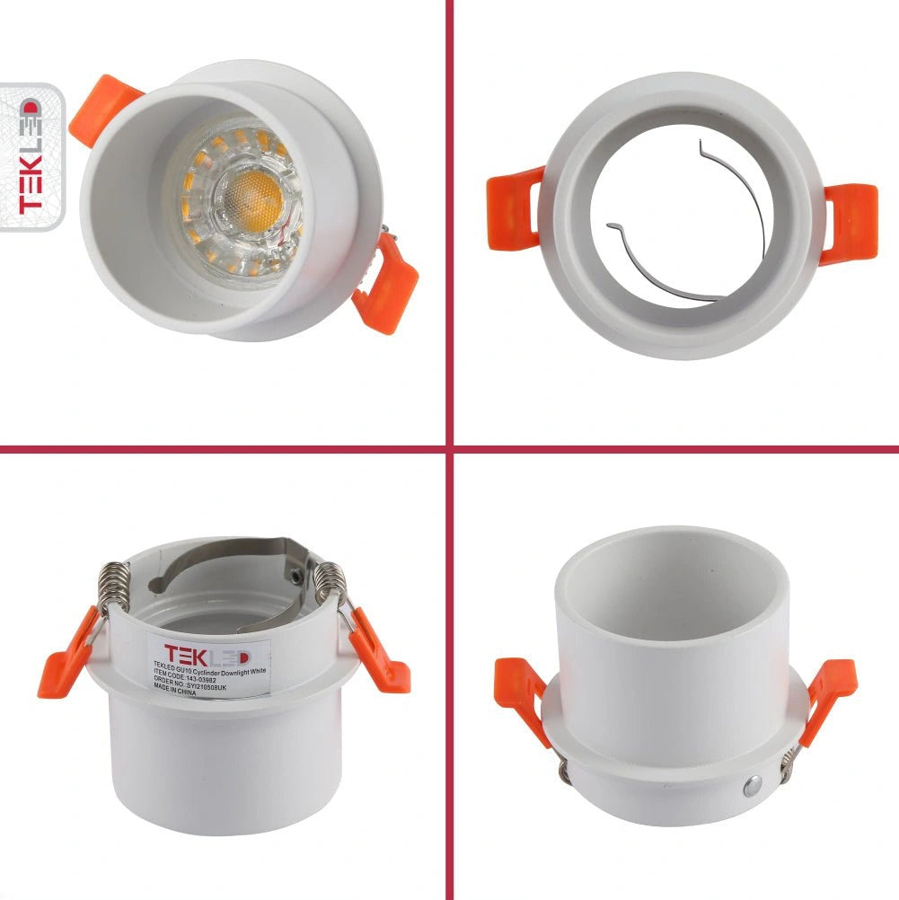 Detailed shots of Black Low Glare Diecast Aluminium Downlight GU10 | TEKLED 143-03982