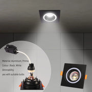 Detalles del Downlighter Recesado Fijo GU10 de Bajo UGR Cuadrado-143-03400