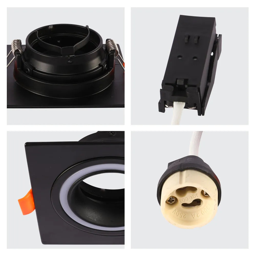 Toma de cerca del Downlighter Empotrable Fijo GU10 de Bajo UGR Cuadrado-143-03400