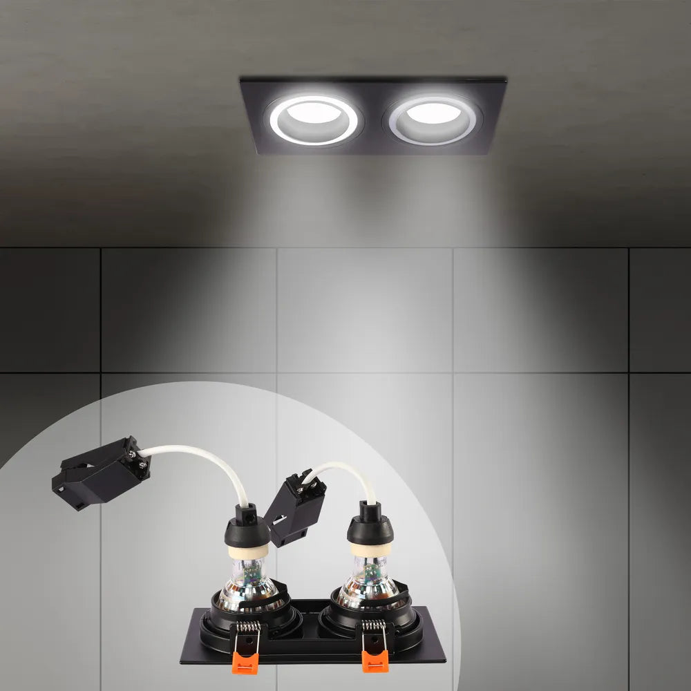 Detalles del Downlighter Empotrado Fijo GU10 de Bajo UGR Square-143-03402