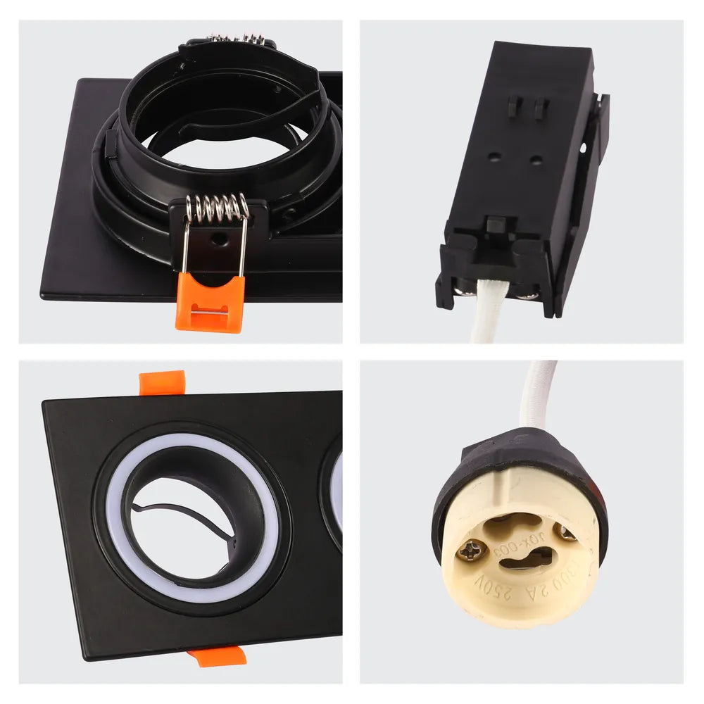 Plano corto del Downlighter Empotrado Fijo de Baja UGR GU10 Cuadrado-143-03402