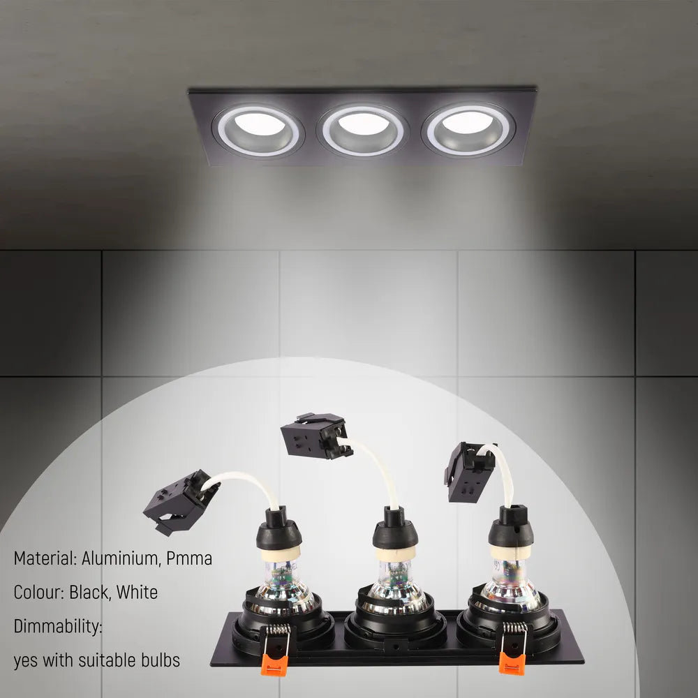 Detalles del Downlighter Cuadrado Empotrado con GU10 de Baja UGR Fija Square-143-03404