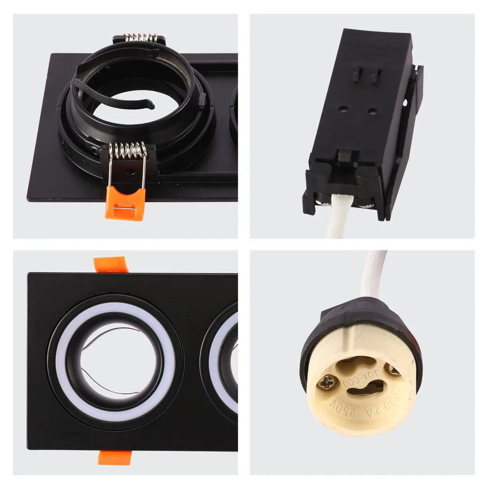 Plano de cerca del Downlighter Empotrado Fijo GU10 de Bajo UGR Cuadrado-143-03404