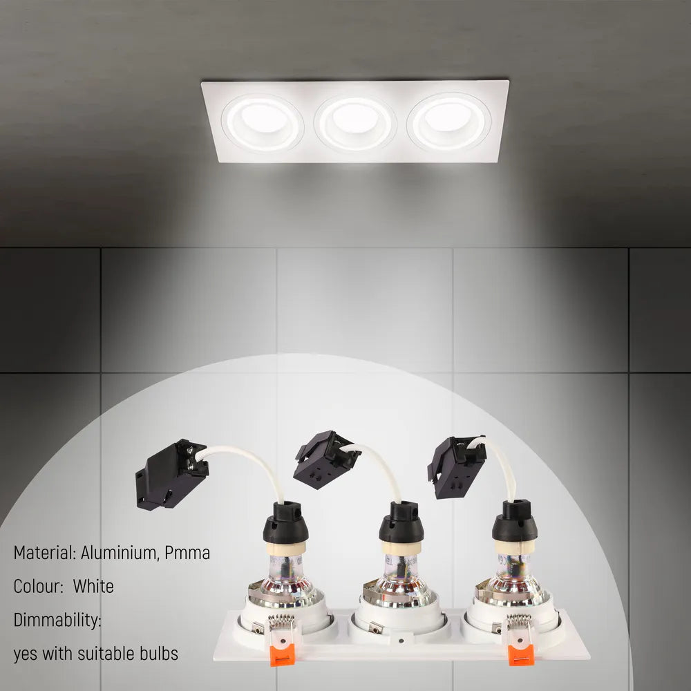 Detalles del Downlighter Cuadrado con GU10 Empotrado Fijo de Bajo UGR-143-03405