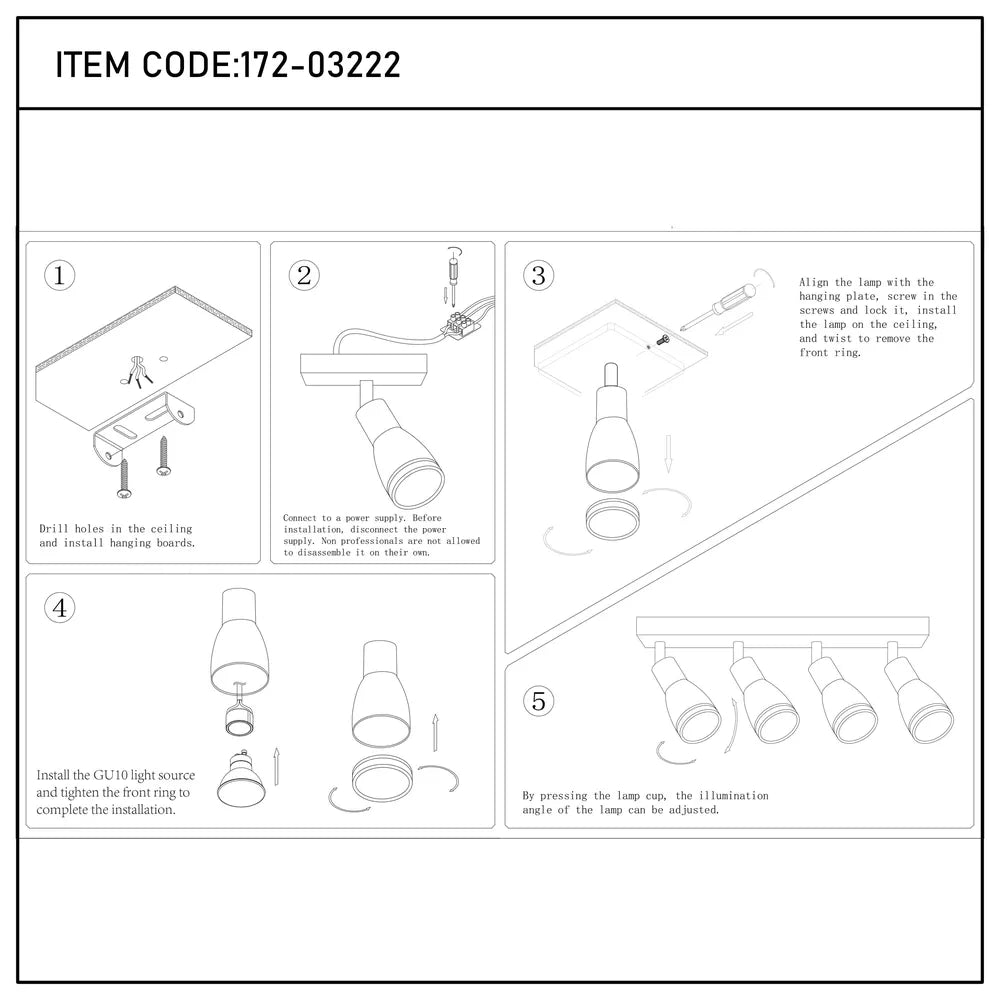 Manual del usuario para el Foco Luma Cylindro GU10 Fixture-172-03222