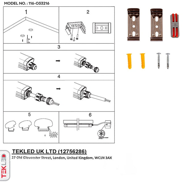 User manual for LED Tri-proof Batten Linear Fitting 48W 4000K Cool White IP65 120cm 4ft