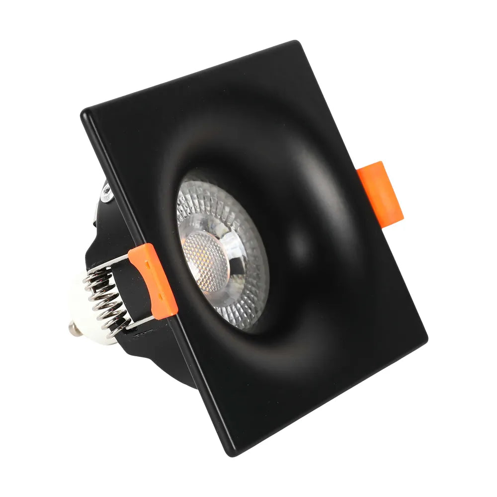 Foco Empotrado GU10 TEKLED Lunar de Bajo Deslumbramiento Cuadrado Fijo GU10 Downlight-Negro-143-03994