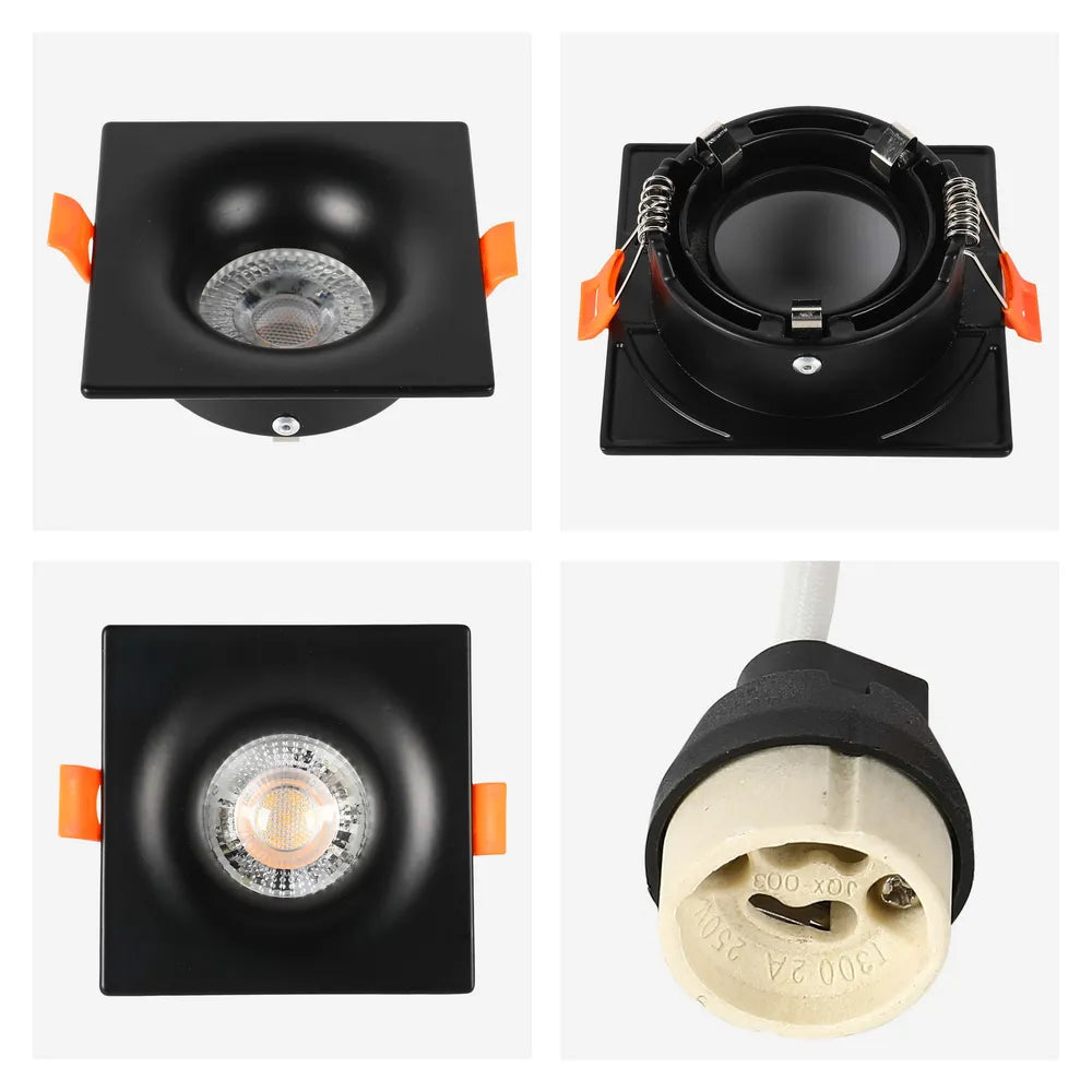 Detalles del Downlight Empotrado Fijo Cuadrado de Bajo Deslumbramiento Lunar GU10-143-03994