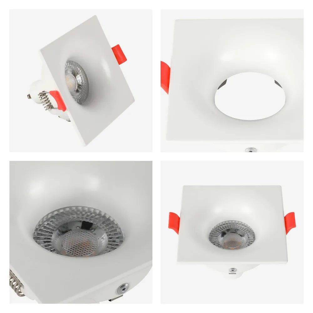Detalles del Downlight Recesado Cuadrado Fijo de Baja Deslumbramiento Lunar GU10-143-03995