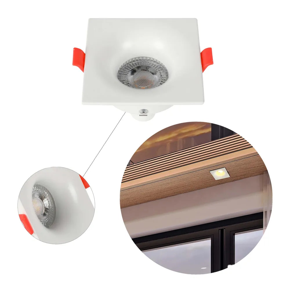 Plano corto del Downlight Recesado Fijo Cuadrado de Baja Deslumbramiento Lunar GU10-143-03995