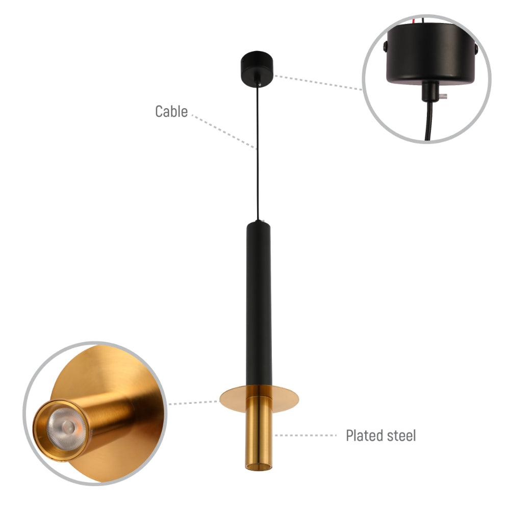 Imagen principal de un elegante foco empotrado LED en negro y bronce, ideal para la cocina con decoración moderna y funcional.
