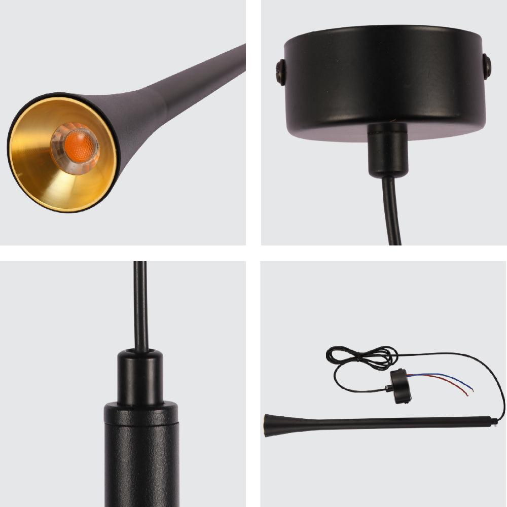 Imagen principal de un aplique LED negro y bronce, ideal para oficinas con decoración moderna.