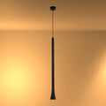 Luz colgante LED de 5W en acabado negro y bronce, perfecta para iluminar cocinas modernas y comedores elegantes.