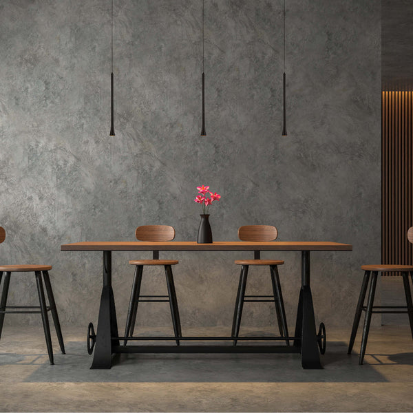 Luz colgante LED de 5W en negro y bronce, ideal para comedores con estilo moderno y elegante.