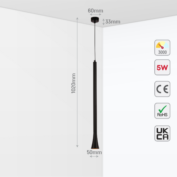 Imagen del downlight LED de 5W en negro y bronce, perfecto para iluminación moderna en cocinas y comedores elegantes.