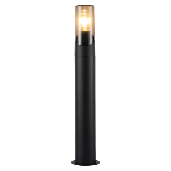 Luz bollard exterior de estilo moderno, ideal para iluminar caminos y jardines en decoraciones contemporáneas.