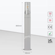 Luz de bolardo Newport para exteriores, ideal para iluminar caminos y jardines en decoraciones modernas y contemporáneas.
