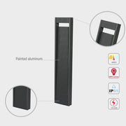 Luz de bolardo LED para exteriores, perfecta para senderos y jardines con estilo contemporáneo y funcional.