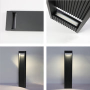 Luz de bolardo LED para exteriores, ideal para iluminar senderos en jardines con estilo moderno y contemporáneo.