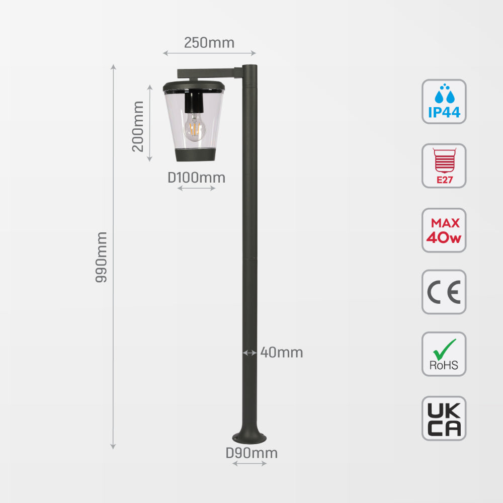 Luz de balcón tipo bolardo para exteriores, ideal para iluminar caminos en jardines con estilo moderno y minimalista.