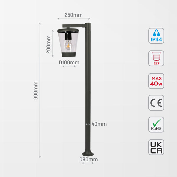Luz de balcón tipo bolardo para exteriores, ideal para iluminar caminos en jardines con estilo moderno y minimalista.