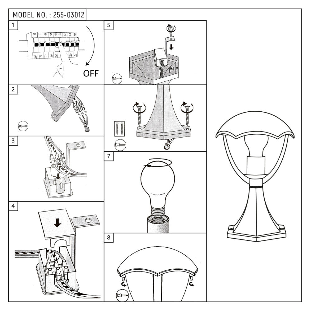 Lámpara de pilar exterior, diseño elegante en negro, ideal para iluminar jardines y patios con estilo contemporáneo.