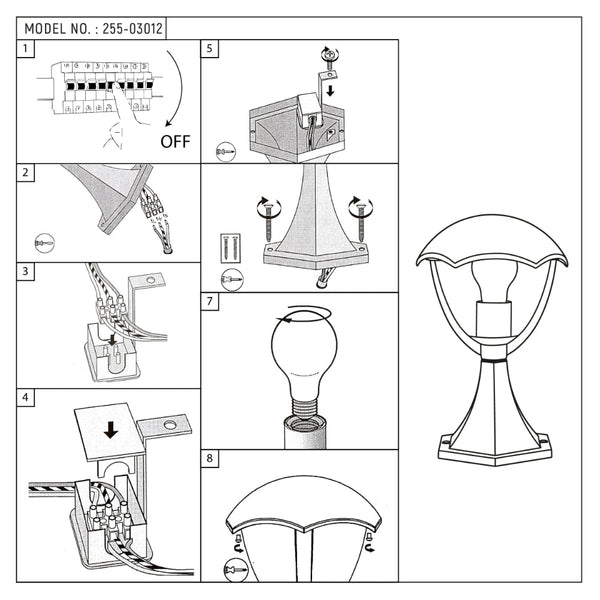 Lámpara de pilar exterior, diseño elegante en negro, ideal para iluminar jardines y patios con estilo contemporáneo.