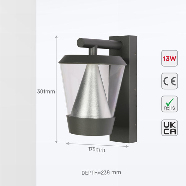 Luz de pared LED para exteriores, ideal para jardines, con diseño moderno y funcionalidad avanzada. Perfecta para decoraciones contemporáneas.