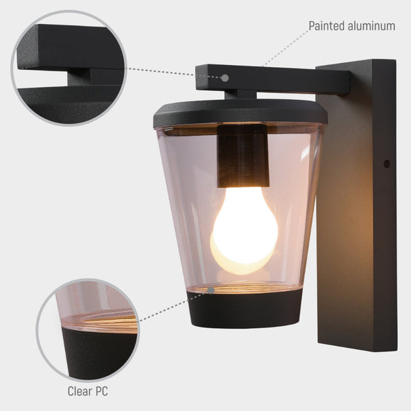 Luz de pared exterior moderna en gris oscuro, ideal para jardines o patios con estilo contemporáneo.