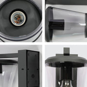 Lámpara de pared exterior moderna en gris oscuro, ideal para iluminar jardines o patios con estilo contemporáneo y elegante.