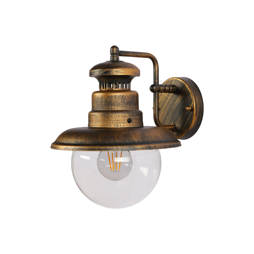 Luz de pared tipo farol exterior negra para patios con estilo clásico y elegante, ideal para iluminación y decoración al aire libre.