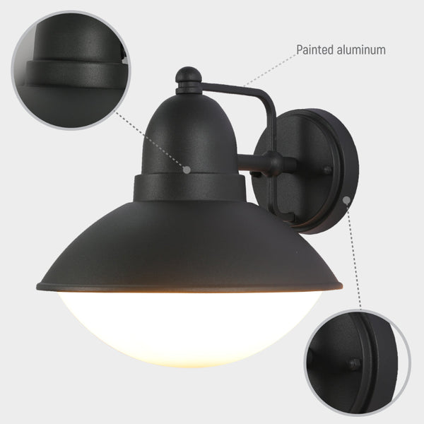 Luz exterior tipo farola de pared en gris oscuro, ideal para jardines y espacios al aire libre con estilo contemporáneo.