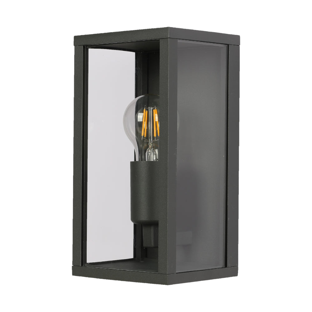 Luz de pared externa Oxford en gris oscuro, ideal para patios en decoraciones contemporáneas y rústicas.