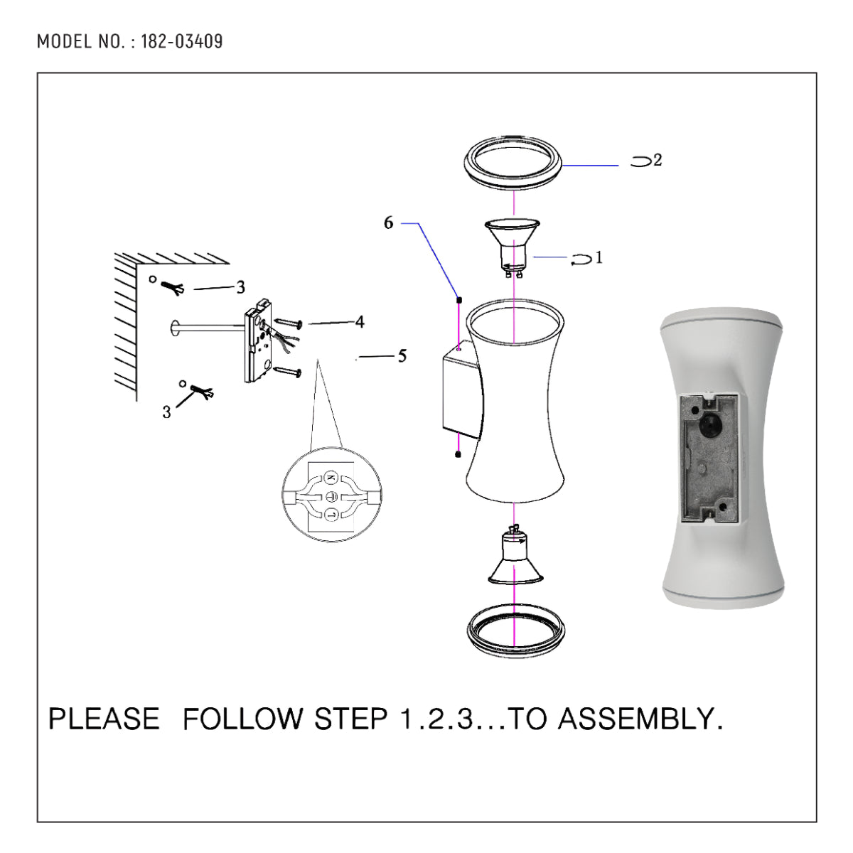 Luz de pared exterior de aluminio en forma de reloj de arena, ideal para jardines y patios con decoración moderna y elegante.