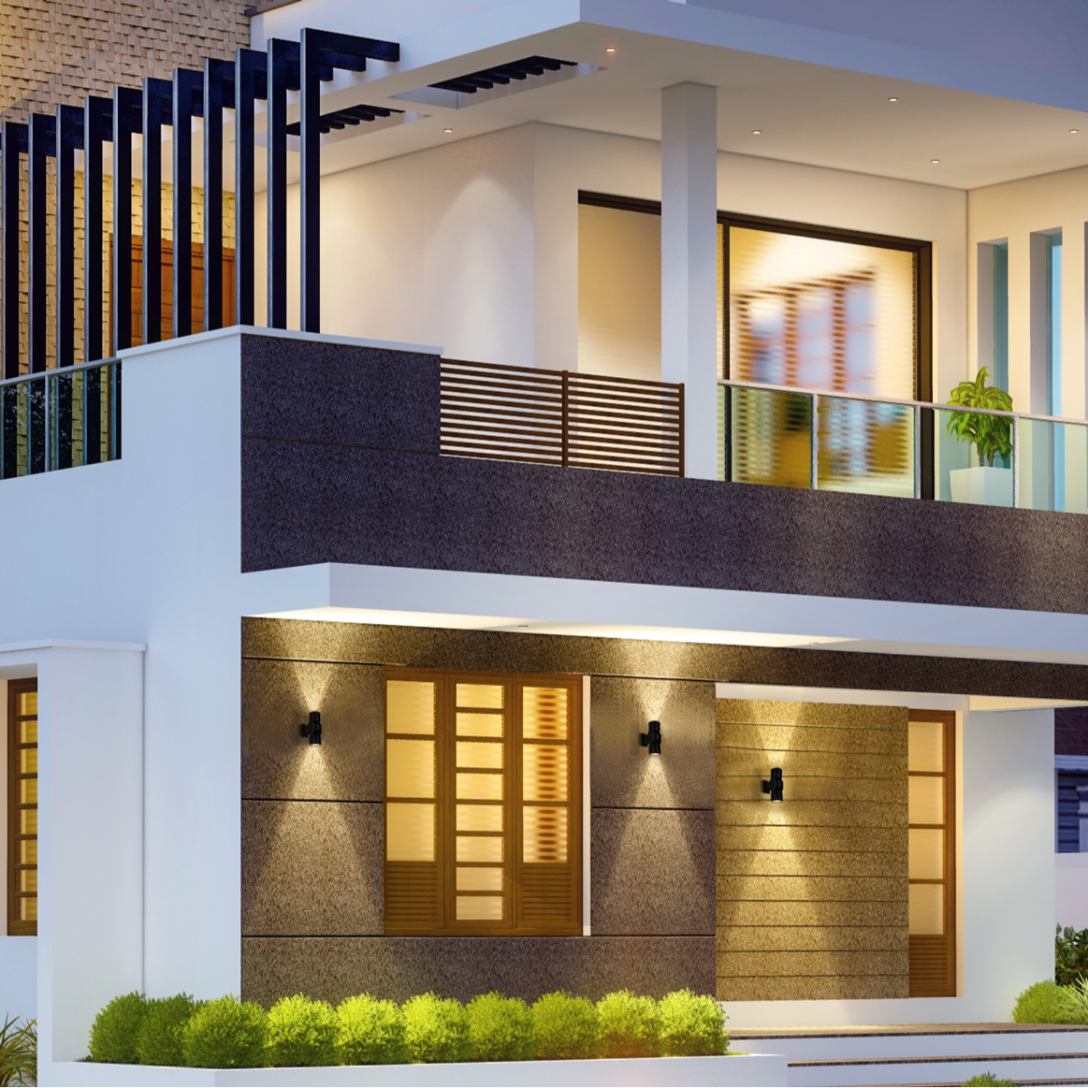 Aplique de pared exterior negro con luz ajustable, ideal para entradas modernas y patios contemporáneos.