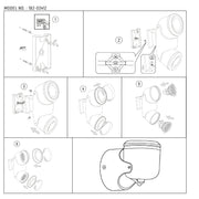 Imagen técnica de un aplique de pared exterior orientable, ideal para patios modernos, con dos focos GU10 y acabado negro.