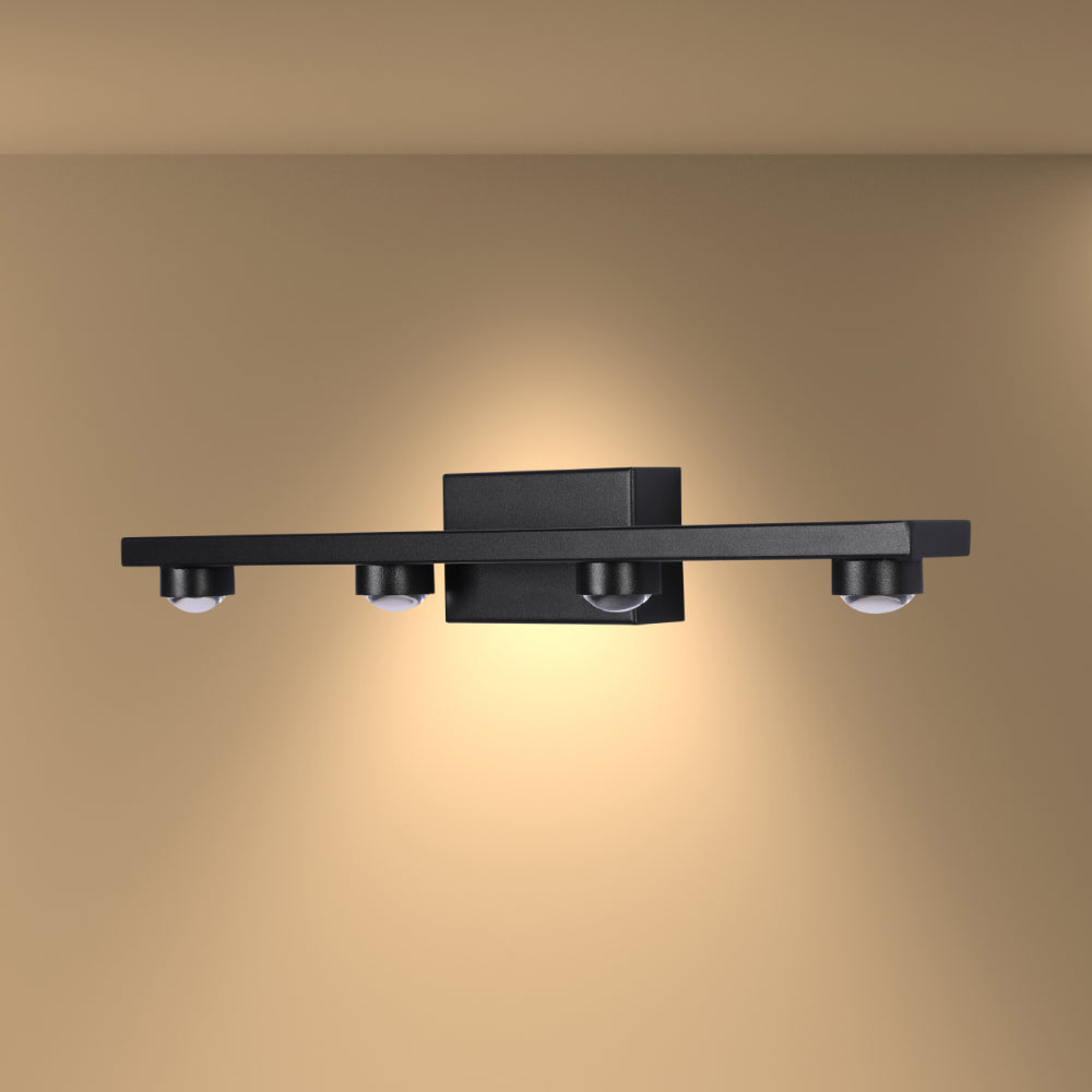 Luz de pared LED de espejo negro, ideal para baños modernos, combinando funcionalidad y estilo nórdico elegante.