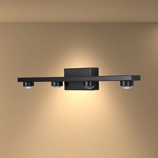 Luz de pared LED de espejo negro, ideal para baños modernos, combinando funcionalidad y estilo nórdico elegante.