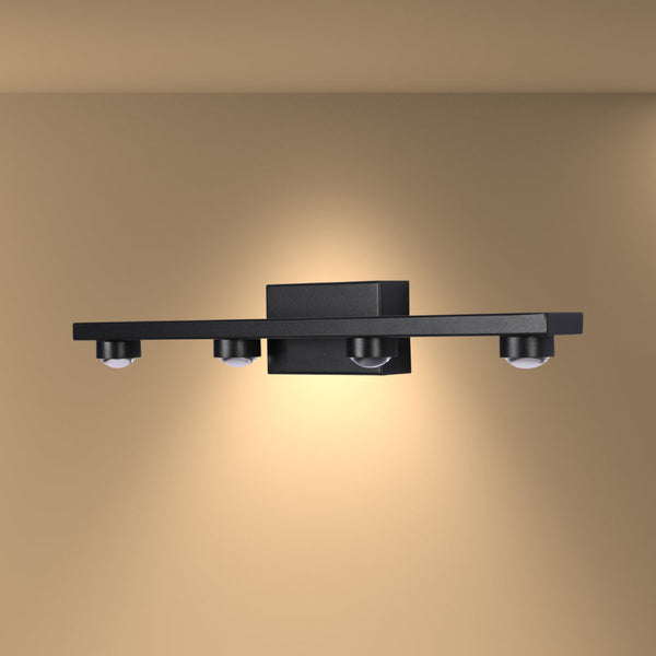 Luz de pared LED de espejo negro, ideal para baños modernos, combinando funcionalidad y estilo nórdico elegante.