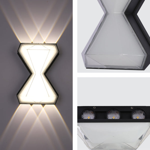 Luz de pared LED hora de cristal, ideal para salones modernos, combinando estilo contemporáneo y funcionalidad.
