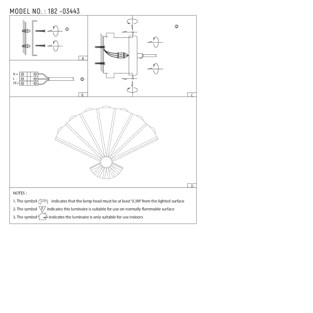 Luz de pared moderna con ventilador plegable y LED, ideal para oficinas con decoración contemporánea y luz cálida de 3000K.