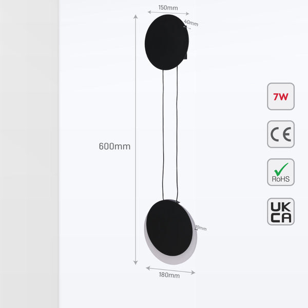 Luz de pared LED moderna estilo nórdico, ideal para salones o pasillos, con diseño en forma de media luna y 3000K.