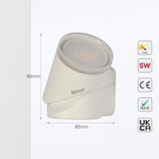 Luz exterior LED de cilindros rotables, ideal para patios y jardines con un estilo moderno y funcional, proporciona luz cálida de 3000K.