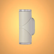 Luz de pared LED blanca rotatable para exteriores, ideal para iluminar jardines con estilo moderno y contemporáneo.