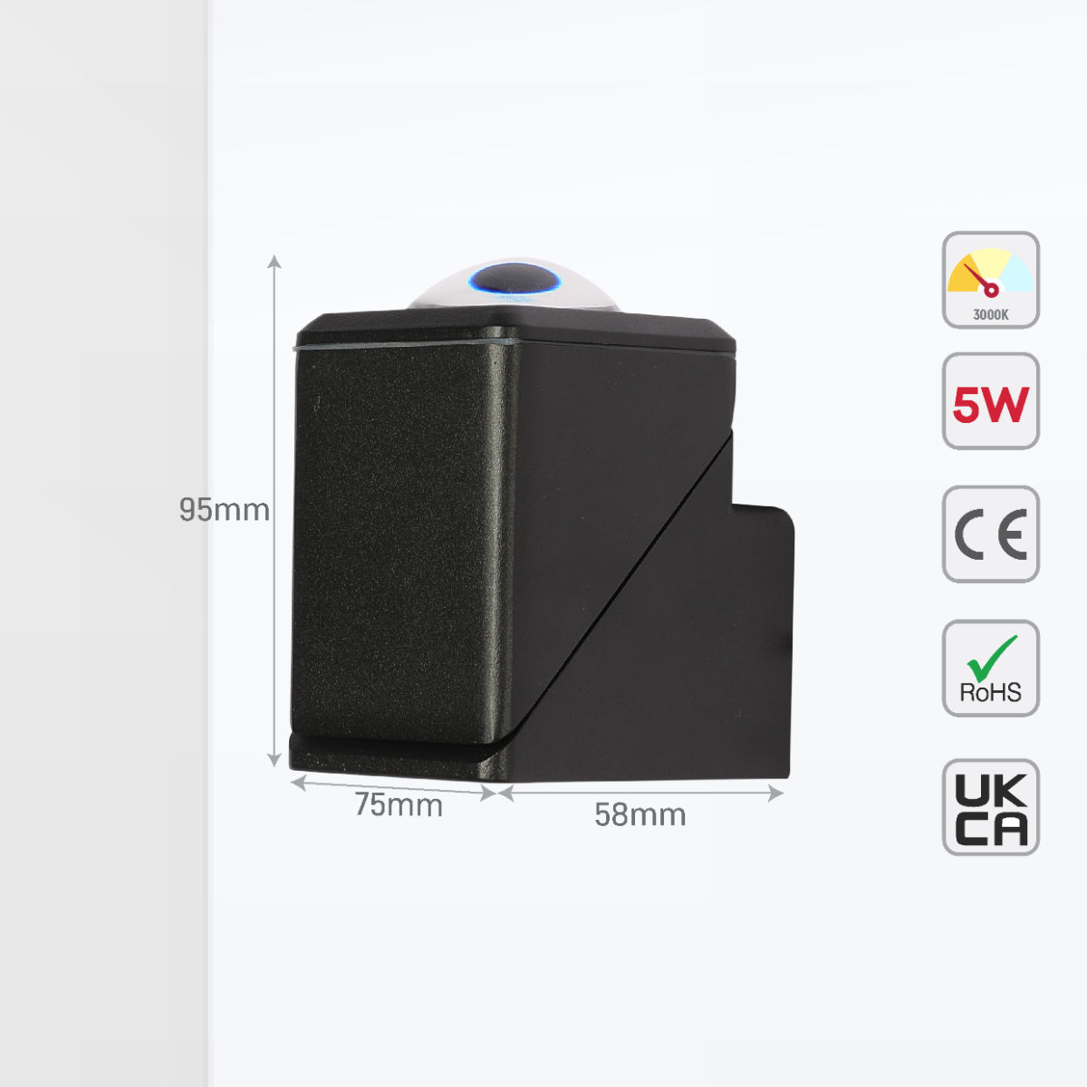 Luz de pared LED exterior con cubos rotativos, ideal para espacios modernos y decoración contemporánea, perfecta para terrazas y jardines.