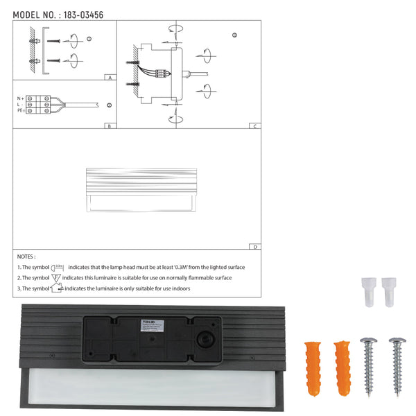 Luz de pared LED exterior Monollit de 20W, ideal para entradas o patios, con diseño moderno y funcional.