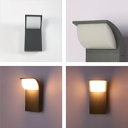 Lámpara de pared LED para exteriores, ideal para jardines modernos, con diseño minimalista y luz cálida de 3000K.