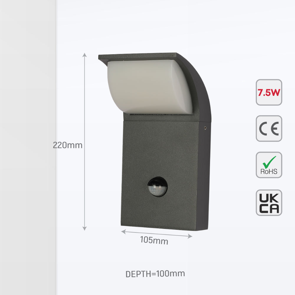 Luz de pared LED para exteriores, forma rectangular, ideal para jardines contemporáneos, resistente y funcional.
