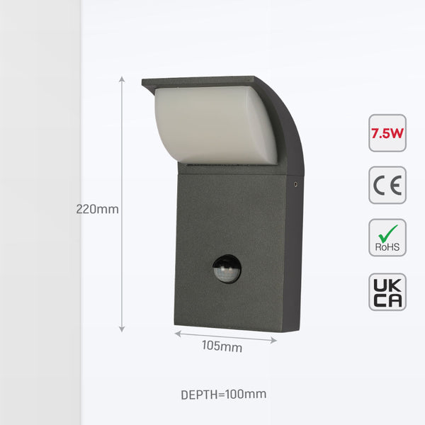 Luz de pared LED para exteriores, forma rectangular, ideal para jardines contemporáneos, resistente y funcional.